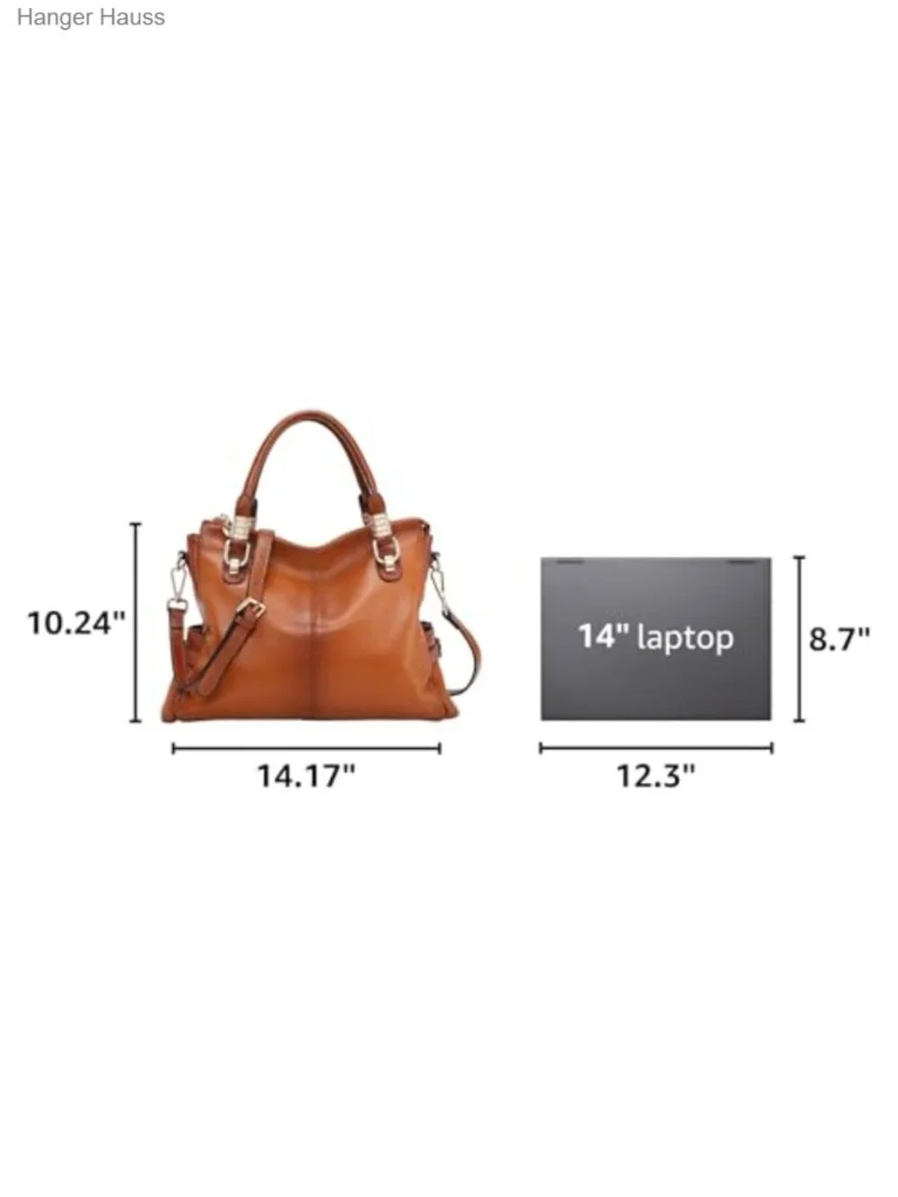 Top Grain Pebbled Cowhide Leather Satchel Tote Shoulder Bag with Adjustable